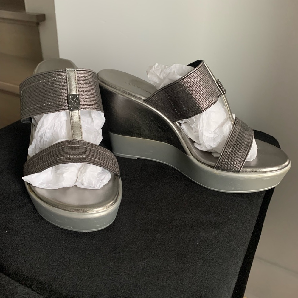 Silver BCBG sandle, wore 1 time